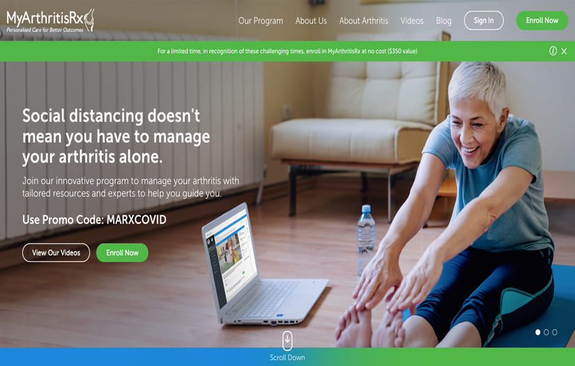 MyArthritisRx - Web Application Development screenshot 1