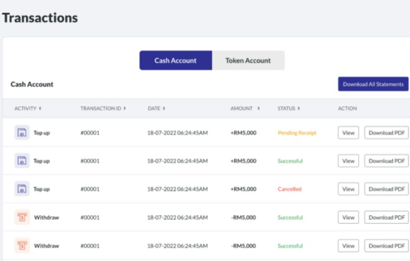 Securities Tokenize screenshot 1