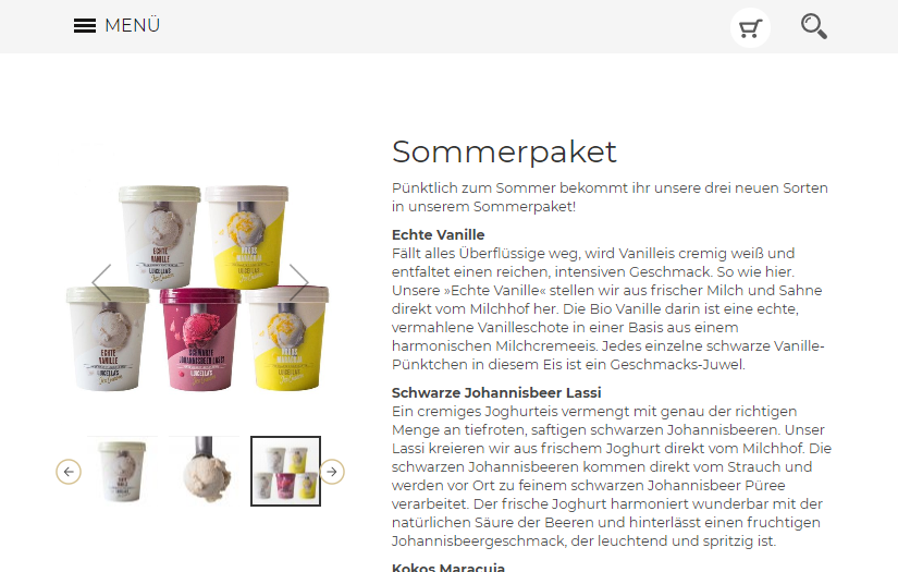 Magento 2 store for Luicella’s Premium Ice Cream screenshot 3