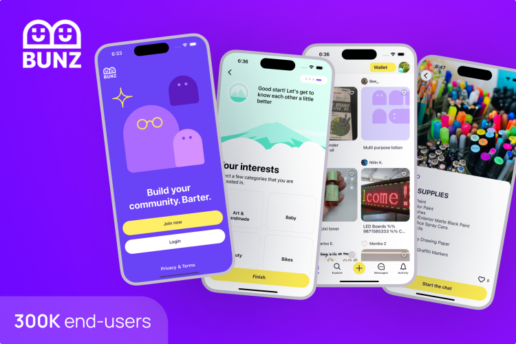 Apps for local bartering communities - Bunz screenshot 1