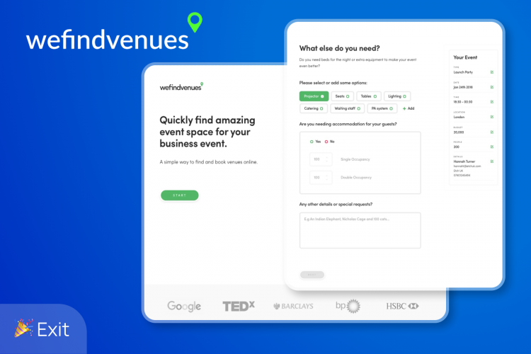 WeFindVenues - Venue booking platform in the UK screenshot 1