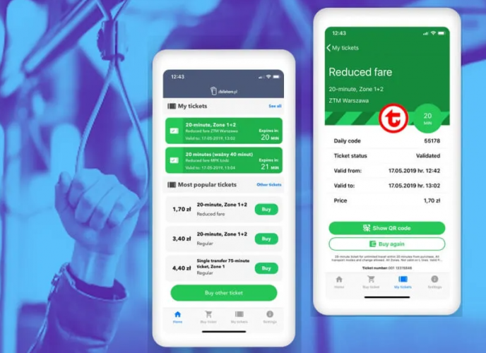 Ticketing app designed for public transportation screenshot 1