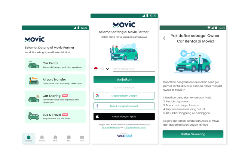 Astra Movic - Customer & Owner Apps screenshot 1