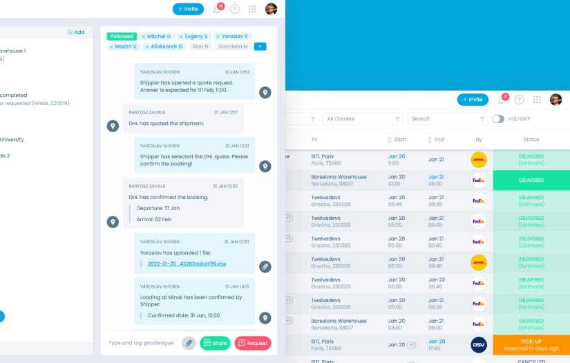 SaaS-based TMS development screenshot 1