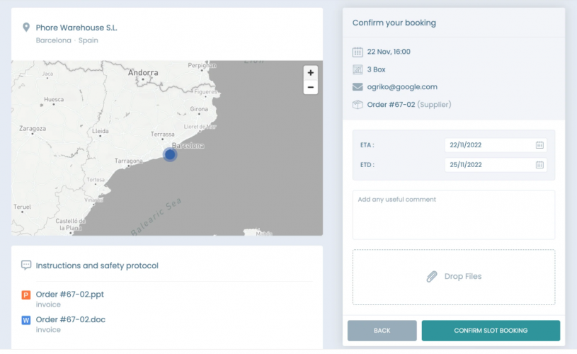 Warehouse dock management solution screenshot 2