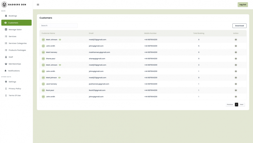 Badger’s Den - Premium Salon Management & Real-Time Booking Platform screenshot 1