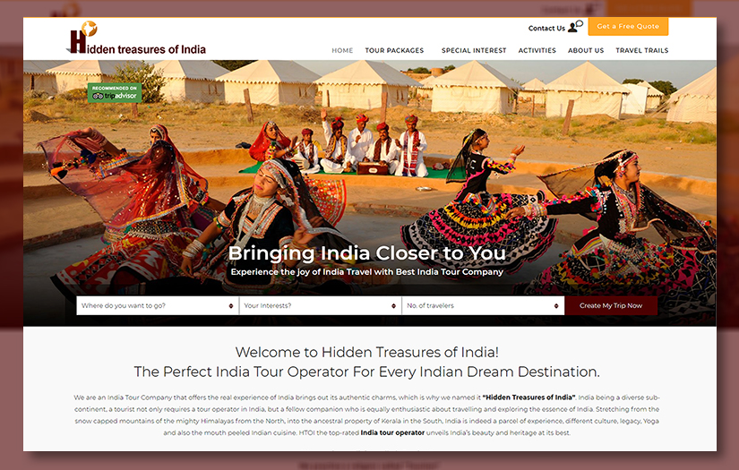Website development for HTO India screenshot 1