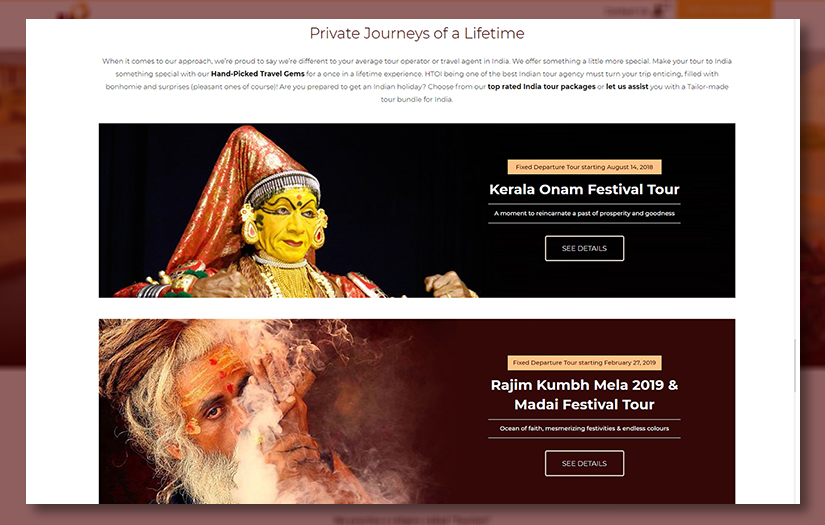 Website development for HTO India screenshot 5