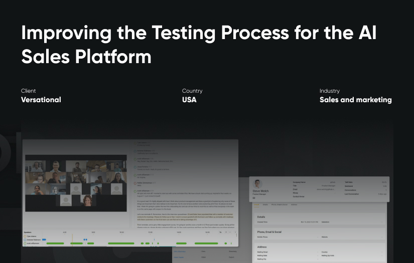 Improving the Testing Process for the AI Sales Platform screenshot 1