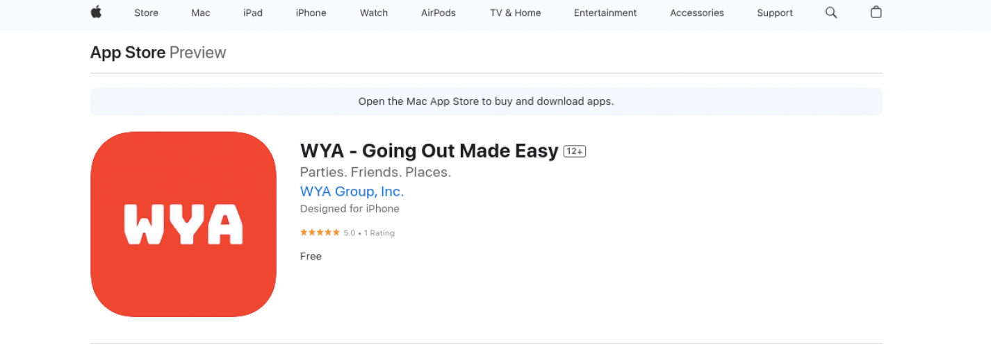 WYA - Going Out Made Easy screenshot 1
