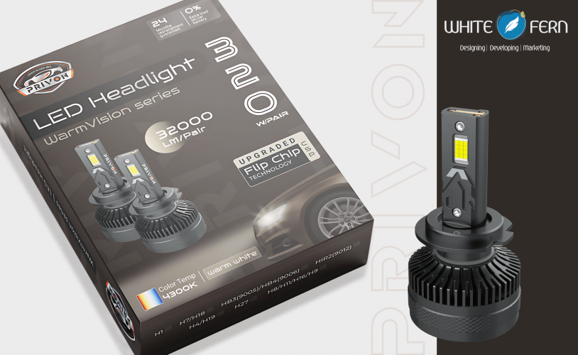 Box Packaging Design | Privon Car LED Headlight screenshot 2