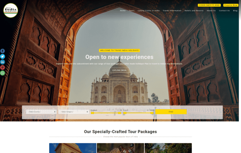 Trans India Holidays Pvt. Ltd. screenshot 1