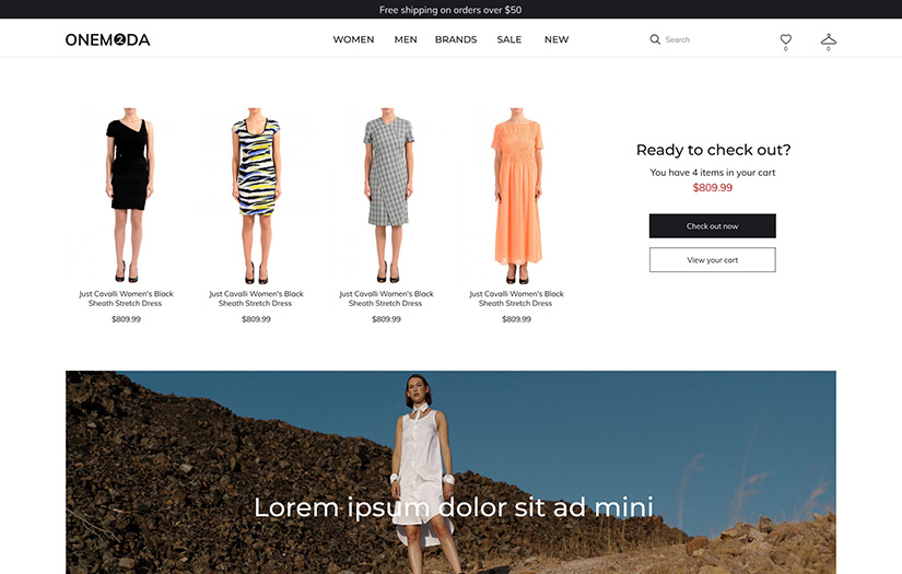 Onemoda - Multi-brand clothing eCommerce website in the USA screenshot 1