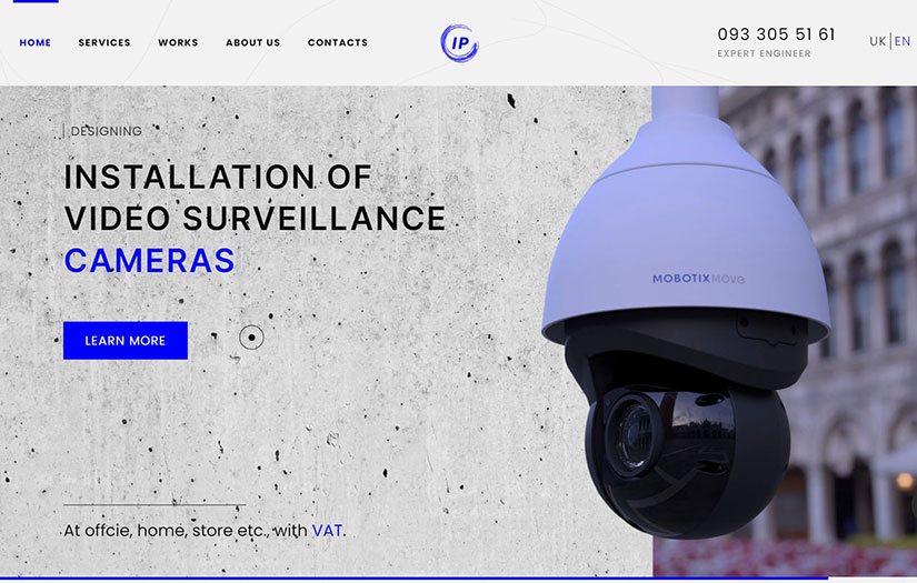 LLC "Electrical protection systems" landing page screenshot 1