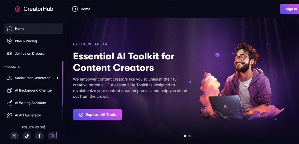 CreatorHub.ai screenshot 1
