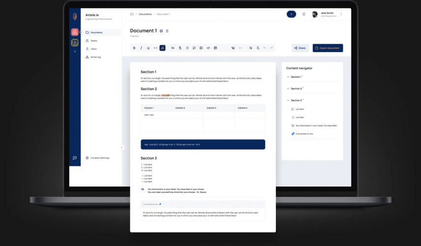 Building a cloud-based documentation tool to automate and secure document content screenshot 2