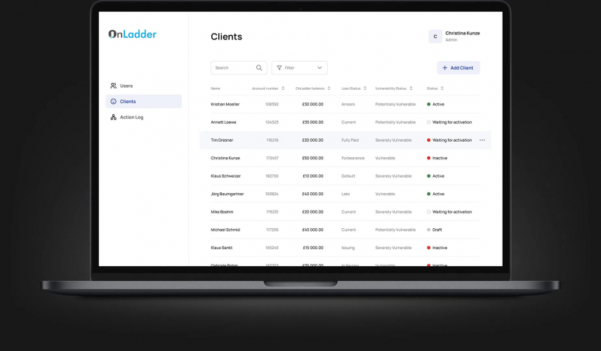 Equity loan tracking and payment platform screenshot 1
