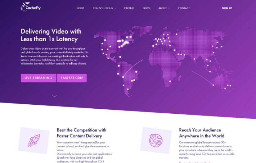 CacheFly Website screenshot 1