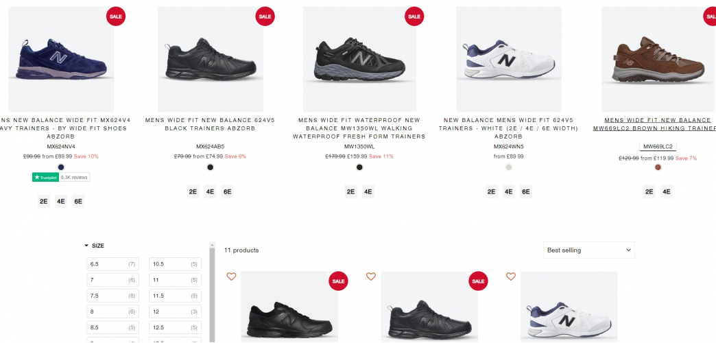 widefitshoes.co.uk screenshot 1