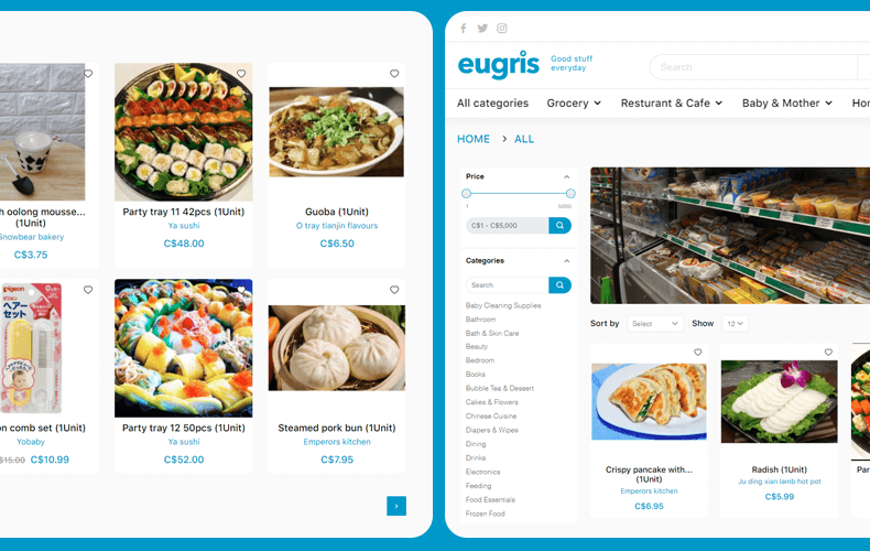 Eugris - multi-vendor ecommerce marketplace platform screenshot 1