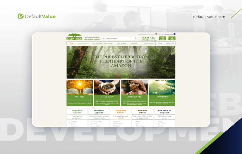 Redesign for Seller of Amazonian medical herbs screenshot 1