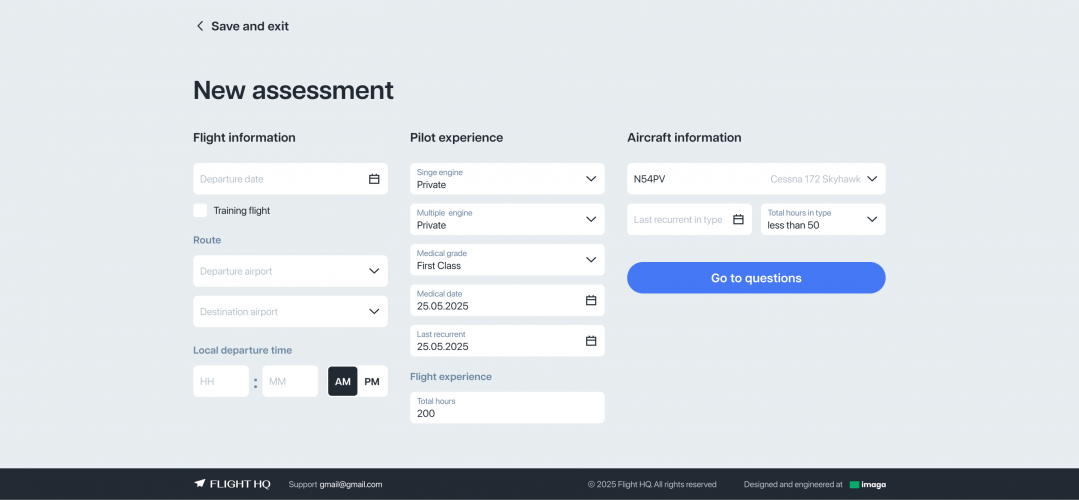 Flight Risk Assessment Platform for US Private Aviation screenshot 2