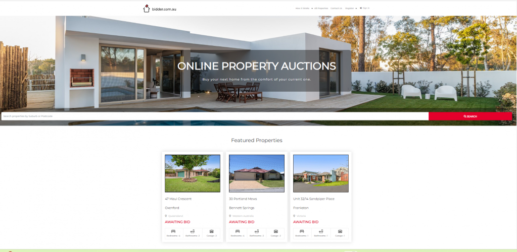 Online Real Estate Auction Software System screenshot 1