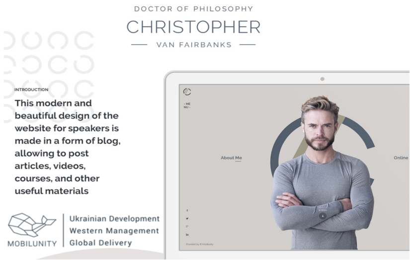 Public Speaker Portfolio Website Design screenshot 1