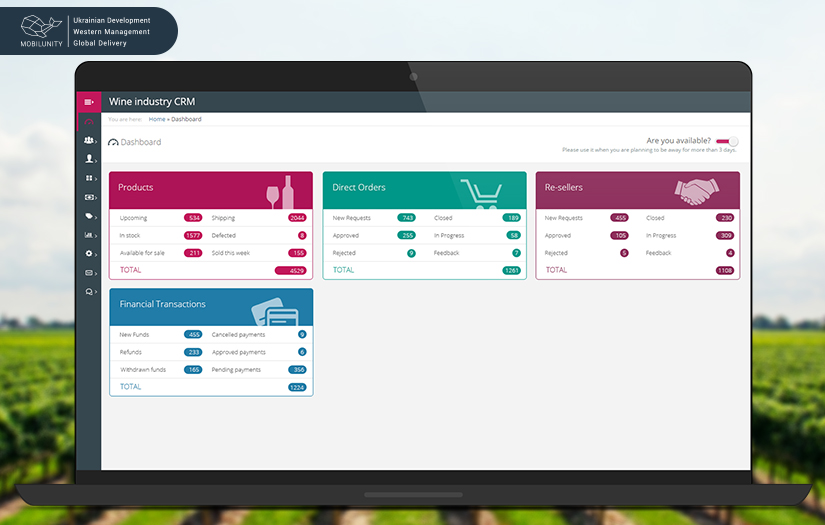 Wine Industry CRM (PHP Development) screenshot 2