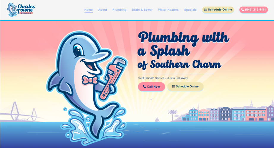 New Colophon-Designed Website Delivers SEO Boost For Charles Towne Plumbing screenshot 2
