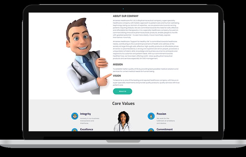Amzenex Healthcare - Website Development screenshot 2
