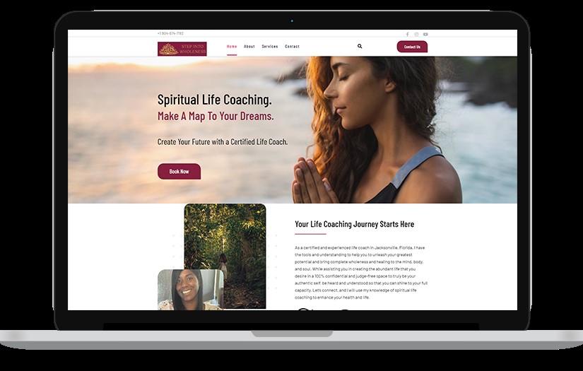 Step Into Wholeness Life Coach Website Development screenshot 1