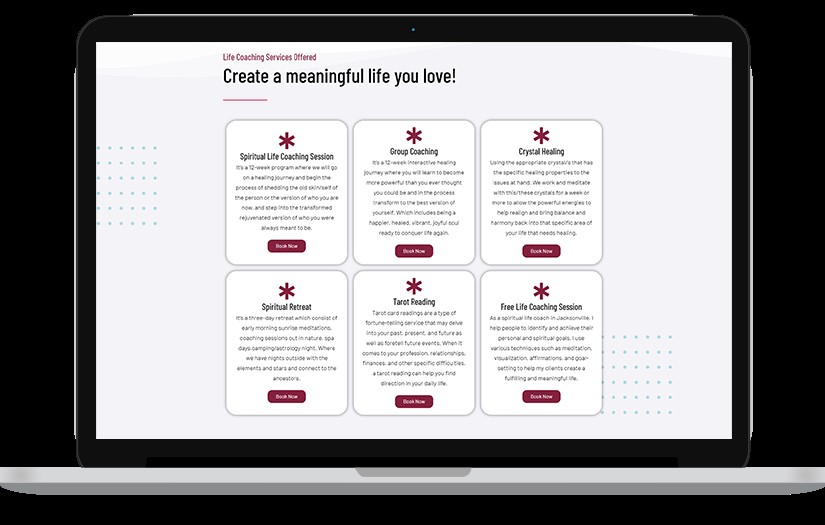 Step Into Wholeness Life Coach Website Development screenshot 2