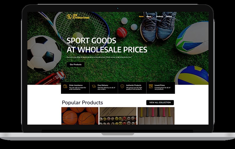 Sports Item Supplier Website Development screenshot 2