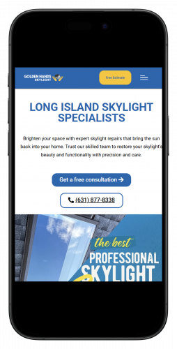 Golden Hands Skylight Website screenshot 2