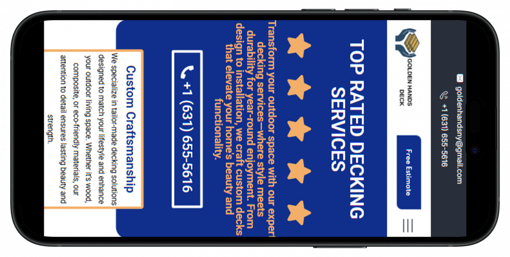 Golden Hands Deck Website screenshot 2