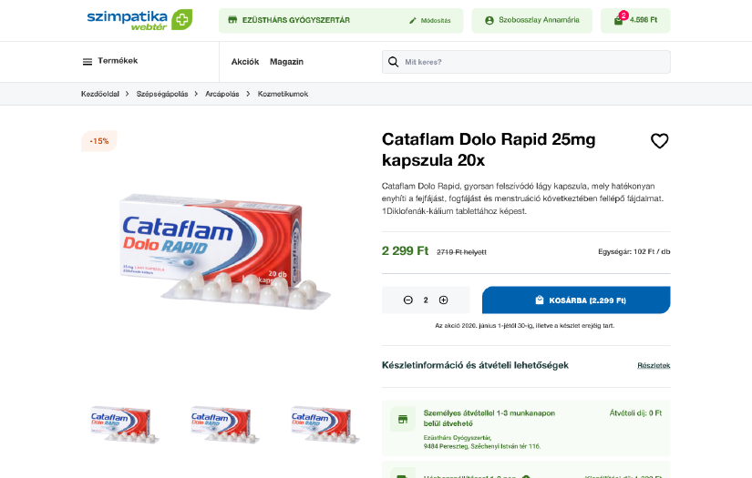 Pharma Webshop UX/UI design + project mgmt screenshot 1