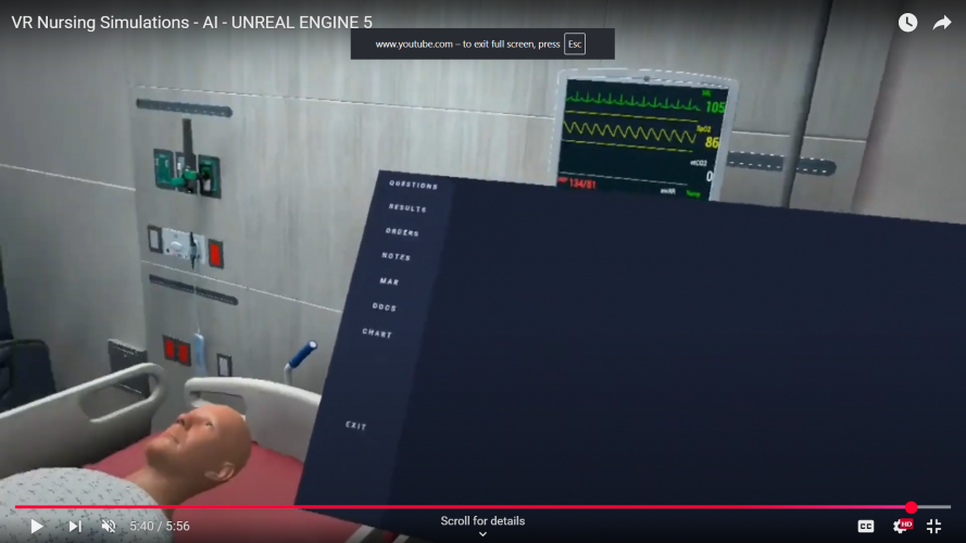 VR Nursing Simulations - AI - UNREAL ENGINE 5 screenshot 1