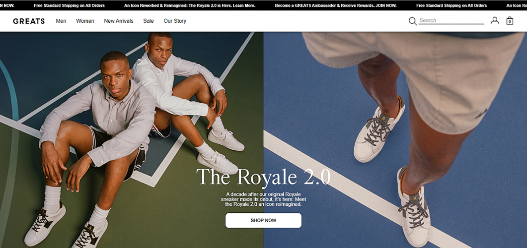 Greats E-Commerce Site screenshot 1