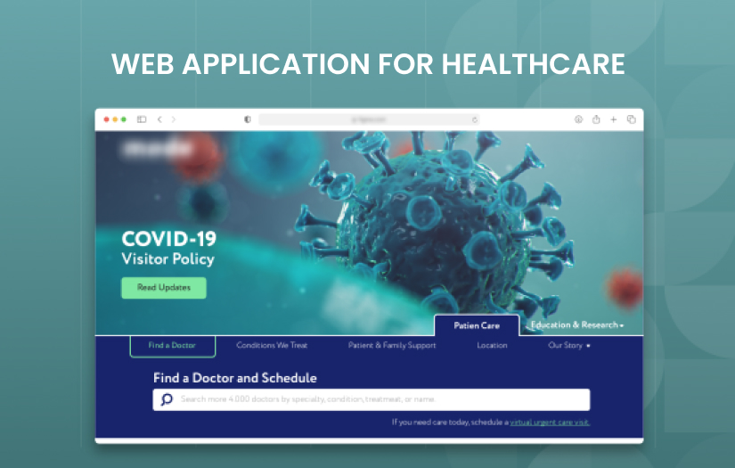 Web application for Healthcare screenshot 1