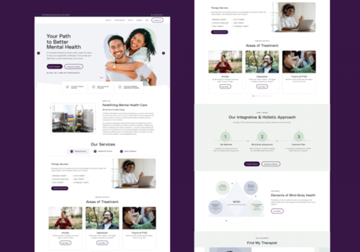 Website with Therapist Matching & Intake Process screenshot 1