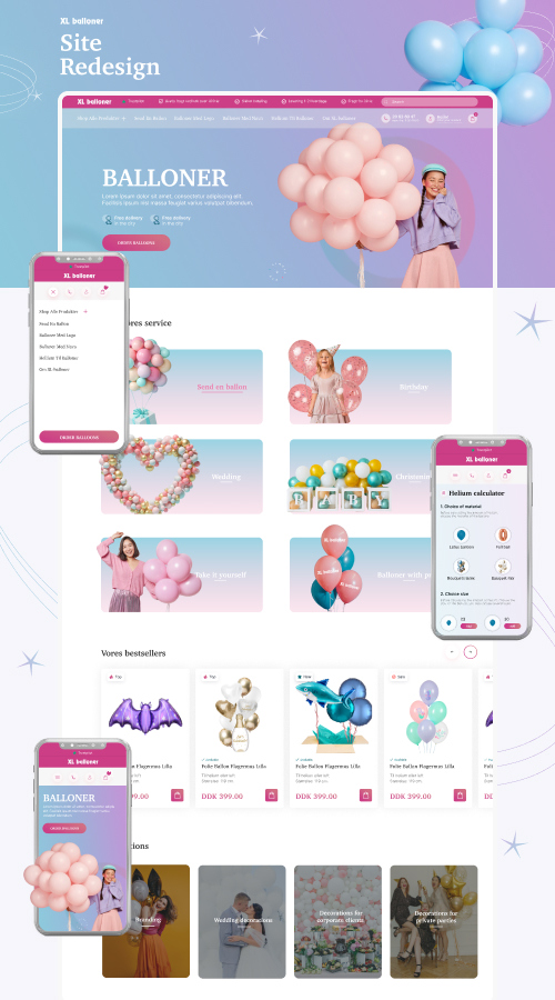 XL Balloner Redesign internet market | UX/UI screenshot 1