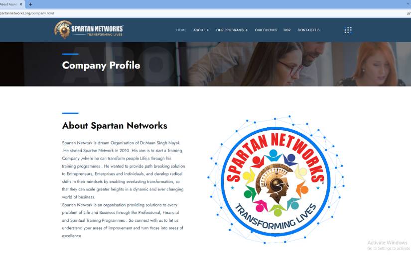 Spartan Networks Website screenshot 1