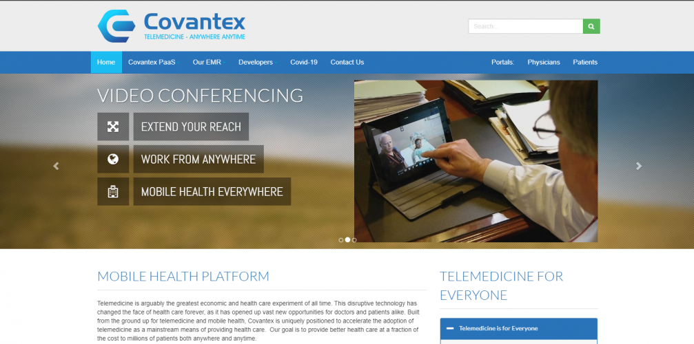 Covantex - An Online Healthcare Platform screenshot 1
