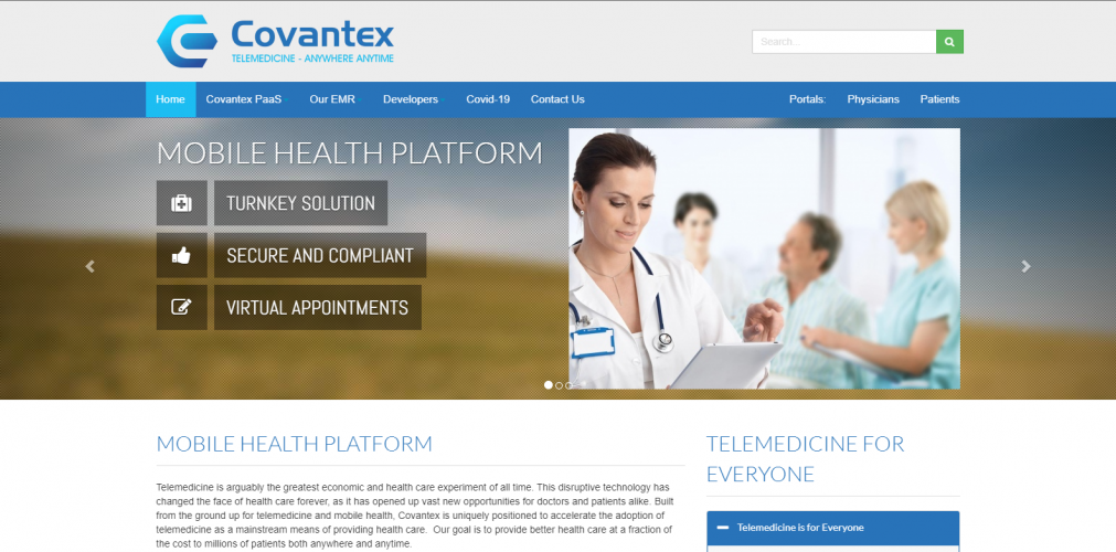 Covantex - An Online Healthcare Platform screenshot 3