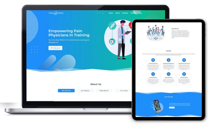 Paintrain Website screenshot 1