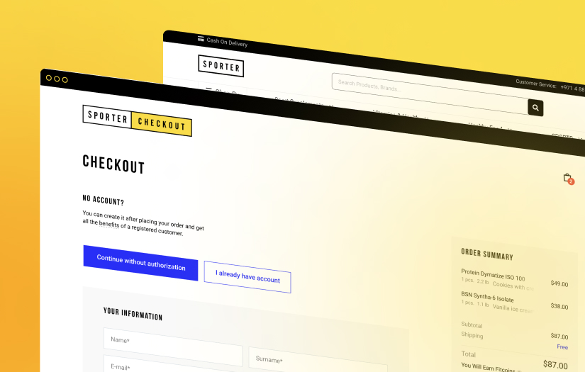 Design audit of online sports nutrition store screenshot 1