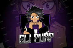 Custom Anime-Inspired Logo Design for Gaming Brand "Eli Purp"