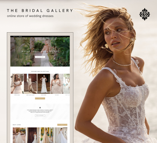 Shopify website development for The Bridal Gallery screenshot 1