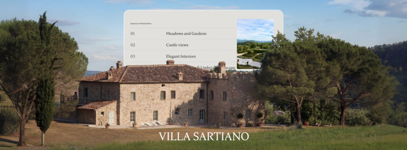 WordPress Design & Development for Villa Sartiano screenshot 1